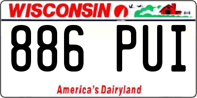 WI license plate 886PUI