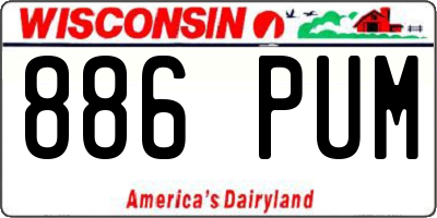 WI license plate 886PUM