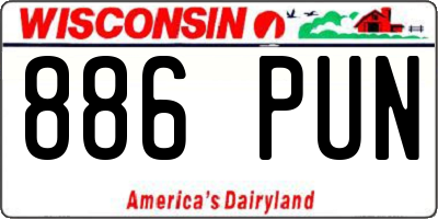 WI license plate 886PUN