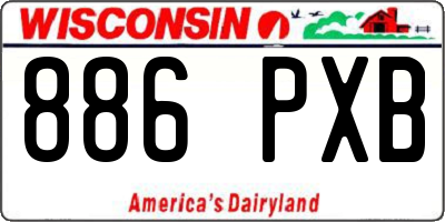 WI license plate 886PXB