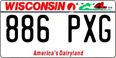 WI license plate 886PXG