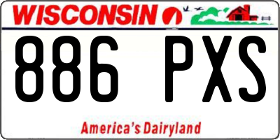WI license plate 886PXS
