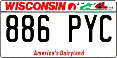 WI license plate 886PYC