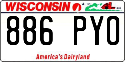WI license plate 886PYO