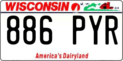 WI license plate 886PYR