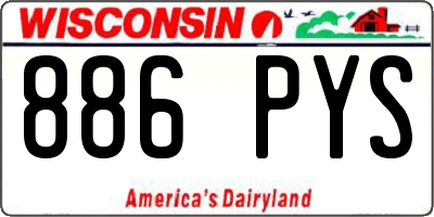 WI license plate 886PYS