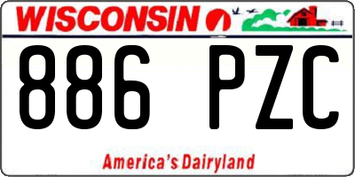 WI license plate 886PZC