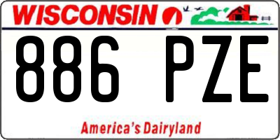WI license plate 886PZE
