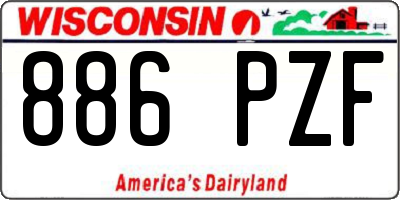 WI license plate 886PZF