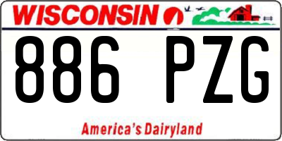 WI license plate 886PZG