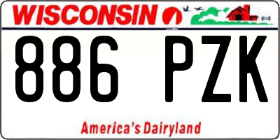 WI license plate 886PZK