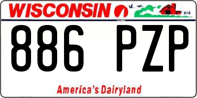 WI license plate 886PZP