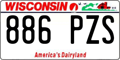 WI license plate 886PZS