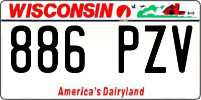 WI license plate 886PZV