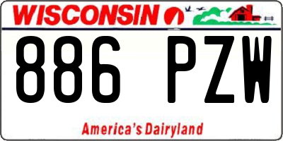 WI license plate 886PZW