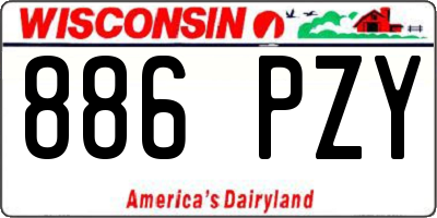 WI license plate 886PZY