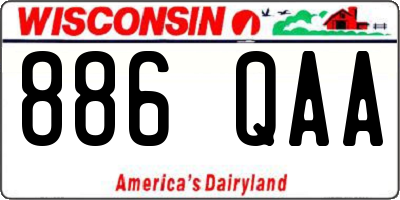 WI license plate 886QAA
