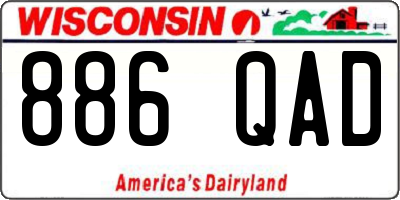 WI license plate 886QAD