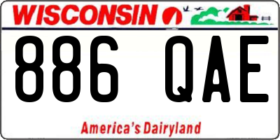 WI license plate 886QAE