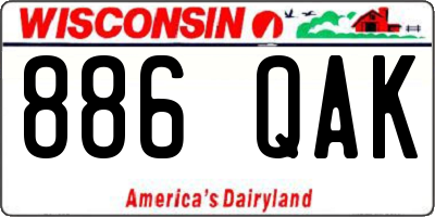 WI license plate 886QAK