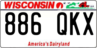 WI license plate 886QKX