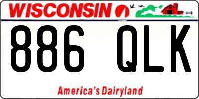 WI license plate 886QLK