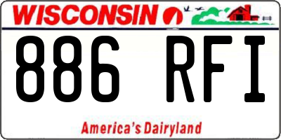 WI license plate 886RFI