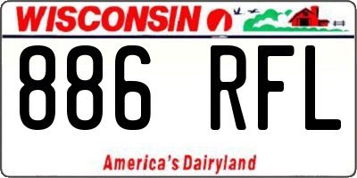 WI license plate 886RFL