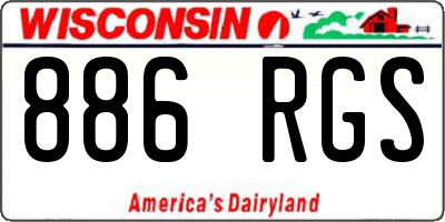 WI license plate 886RGS