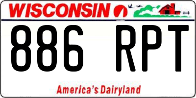 WI license plate 886RPT
