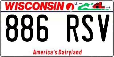 WI license plate 886RSV