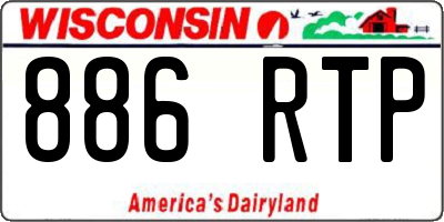 WI license plate 886RTP