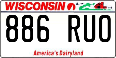 WI license plate 886RUO