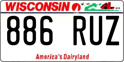 WI license plate 886RUZ