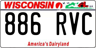 WI license plate 886RVC