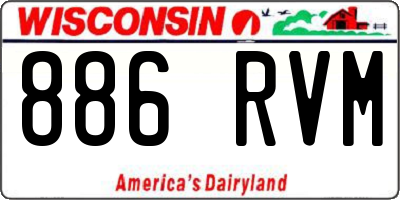 WI license plate 886RVM
