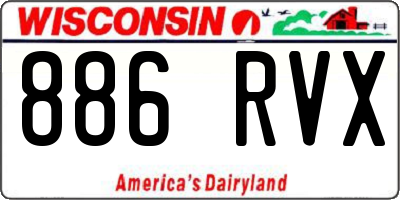 WI license plate 886RVX