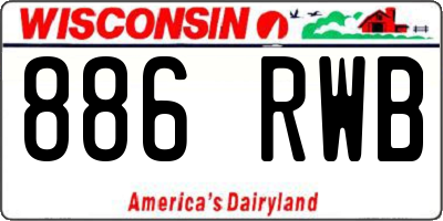 WI license plate 886RWB