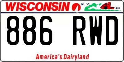 WI license plate 886RWD