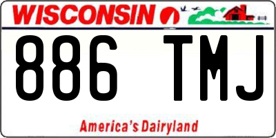 WI license plate 886TMJ