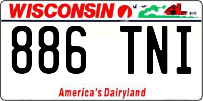 WI license plate 886TNI