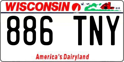 WI license plate 886TNY