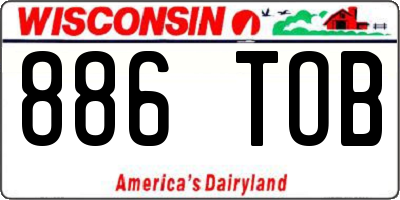 WI license plate 886TOB