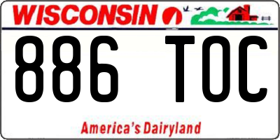 WI license plate 886TOC