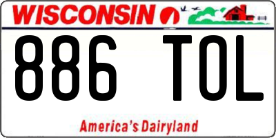 WI license plate 886TOL