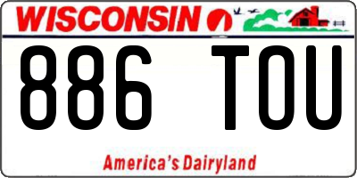 WI license plate 886TOU