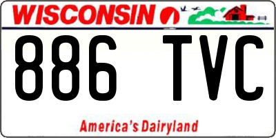 WI license plate 886TVC