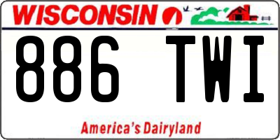 WI license plate 886TWI