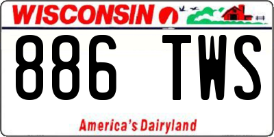 WI license plate 886TWS