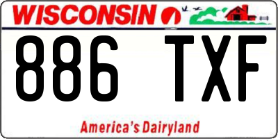 WI license plate 886TXF